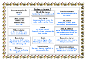 E sentence types